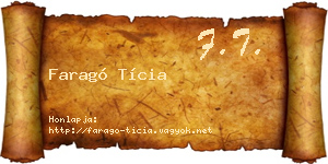 Faragó Tícia névjegykártya